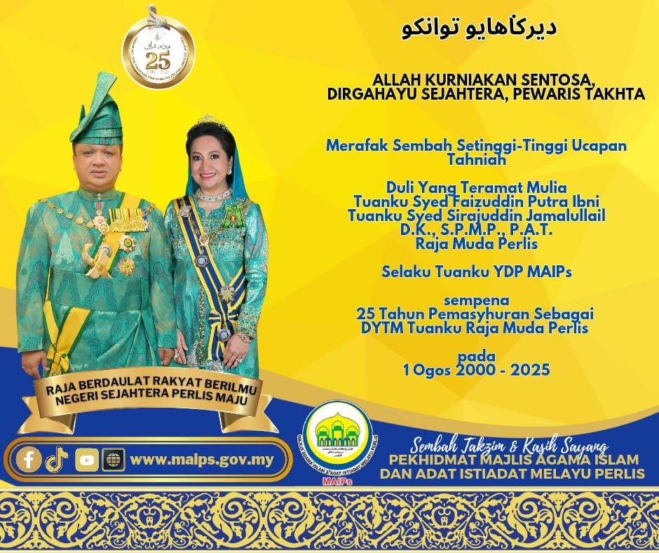 Tuanku Syed Faizuddin Putra diraikan dalam Takrim 25 Tahun Pemasyhuran Raja Muda Perlis